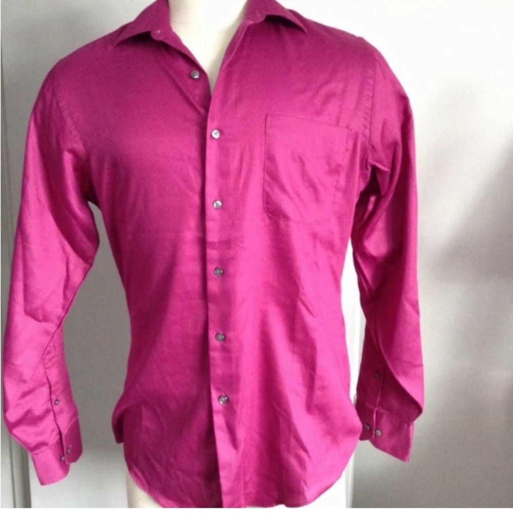 GEOFFREY BEANE PINK FITTED MENS SHIRT 15 1/2, 34/35 NWOT